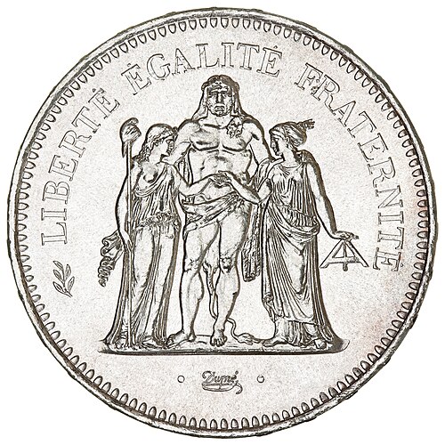 Pièce de 50 francs Hercule en argent