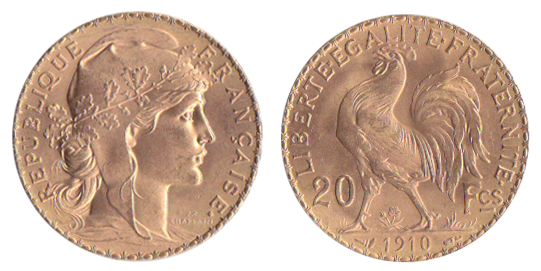 Avers et revers d’une pièce de 20 francs Marianne Coq